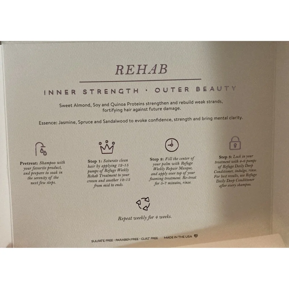 NEW Refuge Hello Beautiful REHAB‎ 3-Step Weekly Hair Treatment